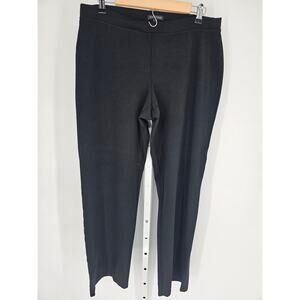 Eileen Fisher Women's Black Mid Rise Elastic Waist Slim Leg Pant Size L